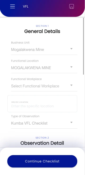 Anglo S&SD Checklist App screenshot